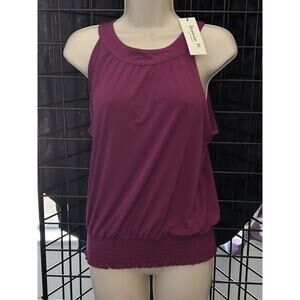 Veronica M Banded‎ Hi Neck Dress Top~Azalea Stretchy Elastic Bottom USA Size Med